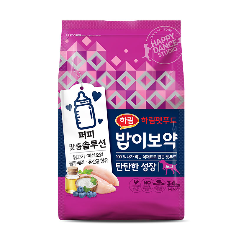  하림펫푸드 밥이보약 탄탄한 성장 3.4kg 강아지사료