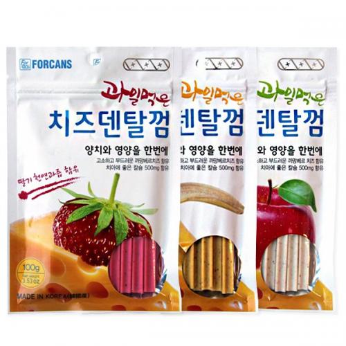  포켄스 개껌 과일먹은 치즈 덴탈껌 100g