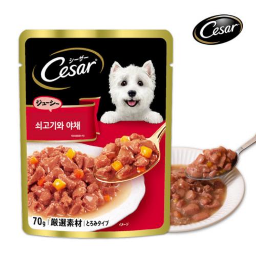  시저 파우치 쇠고기&야채 70g