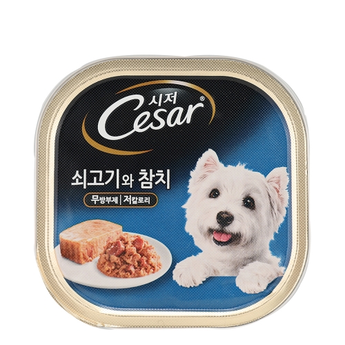  시저캔 소고기+참치 100g 강아지 습식캔